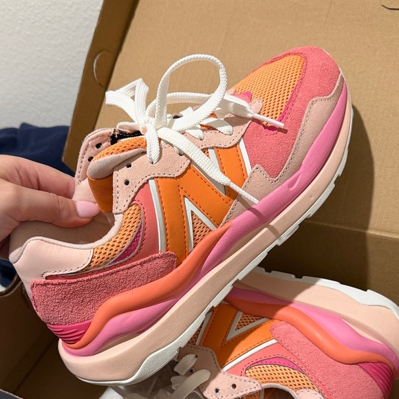 Women’s Pink & Orange Fashion Sneakers - Picture 2 of 3